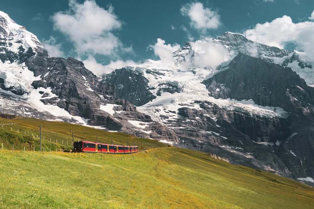 The majestic Mönch mountain peak in the Bernese Alps